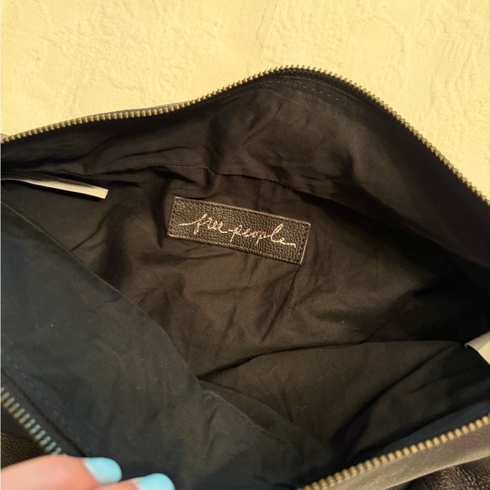 Free People Black Faux Leather Shoulder Hobo Bag - Picture 2 of 4